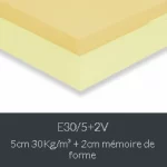 Medium Memory 7 cm soit 5 cm 30Kg/m³ + 2 cm memory +220 CHF